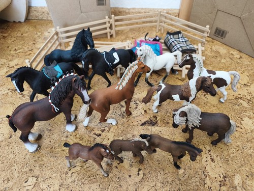 Schleich pferde zaun sattel - pferde,